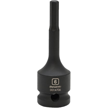 Dynamic Tools 1/2" Drive Metric Hex Head, 6MM, Bit Impact Socket D014706